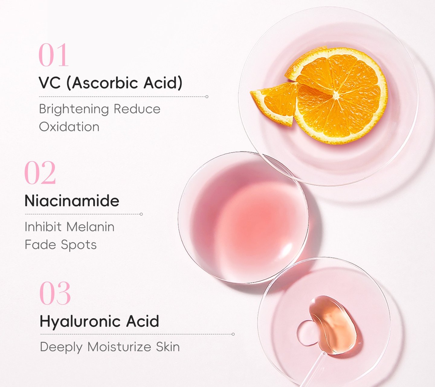 Vitamine C, Niacinamide et Acide Hyaluronique